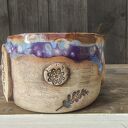 Kubek ceramiczny z sową i napisem - kamionka handmade