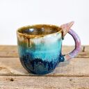 Handmade kubek z grzybkami Psychodelki Nocna Aurora - 480 ml