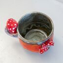 Duży kubek z grzybkami handmade - Lava beton, ok. 500 ml