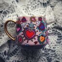 ręcznie malowany kubek porcelanowy SERCE