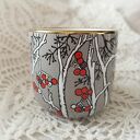 Ręcznie malowany kubek JARZĘBINA