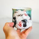 Handmade duży ceramiczny kubek z koniem - Turkus Indian Summer ok 400 ml