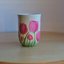 Kubek ceramiczny ręcznie malowany tulipany 300 ml