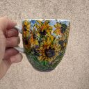 Porcelanowy kubek ręcznie malowany Słoneczniki (300 ml)
