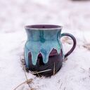 Handmade kubek ceramiczny Mroźna Violetta | duży | ok 450 ml