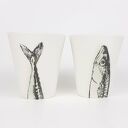 Porcelanowe kubki do herbaty bez ucha - zestaw 2 sztuki
