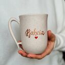 Kubek dla Babci Elegancki Kremowy Złoty Napis Babcia Ceramiczny 300ml