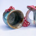 Duży kubek z muchomorem handmade - leśne poszycie, ok. 300 ml (brąz)