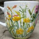 Porcelanowy kubek ręcznie malowany Łąka - 300 ml