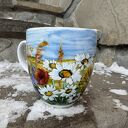 Porcelanowy kubek ręcznie malowany Polne kwiaty