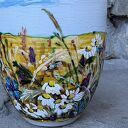 Porcelanowy kubek ręcznie malowany Łąka - 300 ml