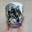 Porcelanowy kubek ręcznie malowany Zimowy Wilk 300 ml