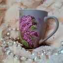 Kubek z bzami - ręcznie malowana porcelana 300 ml