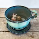 Ceramiczna filiżanka z figurką hipopotama - Burza morska ok 360 ml