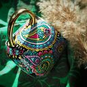 Ręcznie malowany kubek porcelanowy Paisley (460 ml)