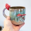 Duży kubek z muchomorem handmade Amanita Beach - ok. 450 ml