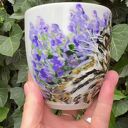 Porcelanowy kubek ręcznie malowany Kot w kocimiętce