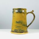 Kubek ceramiczny w kształcie kufla 400 ml - karmel i gorzka czekolada