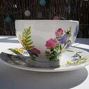 Ręcznie malowany zestaw filiżanka ze spodkiem ŁĄKA