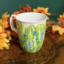 Kubek porcelanowy ręcznie malowany „Letnia łąka” 400 ml - unikatowy prezent