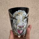 Czarny porcelanowy kubek EwaStory - ręczne wykonanie