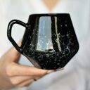Kubek Czarny Marmur 400ml Ceramiczny