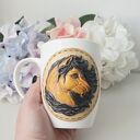 Koń arabski - kubek ręcznie dekorowany z porcelany Wilmax 330 ml