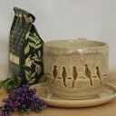 Komplet ceramicznych filiżanek z ptaszkami - 2 sztuki