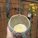 Pękaty kubek ceramiczny z cytryną handmade