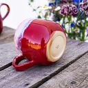 Ręcznie robiony duży kubek ceramiczny z koniem - czerwony, ok. 390 ml 