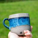Handmade kubek ceramiczny Beton Blue| duży | | Męski | ok 540 ml