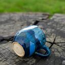 Kubek duży kamionkowy z wielorybem - Akwarelowe morze Navy (400 ml)