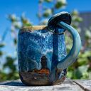 Kubek ceramiczny z muchomorkami - leśne rękodzieło 550 ml