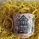 Wielkanocny kubek Króliki - ręcznie malowana porcelana 380 ml