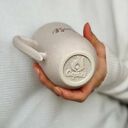 Kubek dla Babci Elegancki Kremowy Złoty Napis Babcia Ceramiczny 300ml