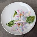 Porcelanowa filiżanka ręcznie malowana - Kot na jabłoni