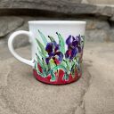 Porcelanowy kubek ręcznie malowany Irysy 250 ml