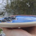 Ceramiczny komplet kubek z talerzykiem psia łapka - ręcznie rzeźbiona kamionka
