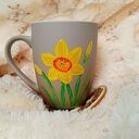 Żonkile - kubek ręcznie malowany 300 ml z porcelany