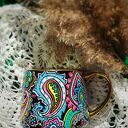Ręcznie malowany kubek porcelanowy Paisley (460 ml)