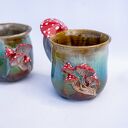 Duży kubek z Muchomorem handmade | Leśne poszycie | ok 350 ml (brąz)