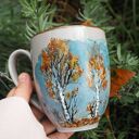 Ręcznie malowany kubek porcelanowy „Opowieść o jesieni”