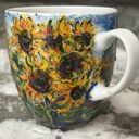 Porcelanowy kubek ręcznie malowany Słoneczniki (300 ml)