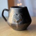 Kubek 400ml Ciemne Złoto Serce Ceramiczny