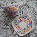 Ręcznie malowana filiżanka ze spodkiem dla kochanej osoby ŁĄKA