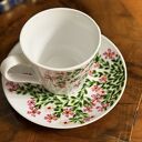 Filiżanka porcelanowa ręcznie malowana 'Różowy bukiet' z podstawką - 250 ml
