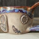 Kubek ceramiczny z sową i napisem - kamionka handmade
