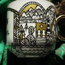 Ręcznie malowany kubek TRAVEL "Born to travel" dla podróżniczki - porcelana 380 ml