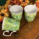 Kubek porcelanowy ręcznie malowany „Letnia łąka” 400 ml - unikatowy prezent