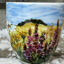 Porcelanowy kubek ręcznie malowany Polne kwiaty